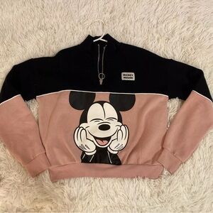 Mickey Mouse Black and Pink Sweatshirt